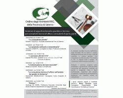 Seminari di approfondimento giuridico e tecnico per consulenti tecnici d’ufficio, consulenti di parte, periti